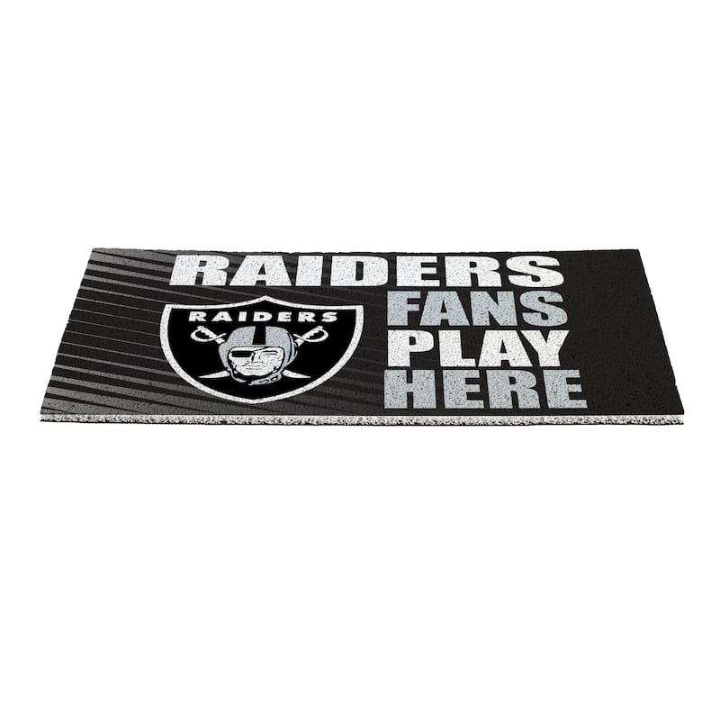 28 in. x 16 in. Las Vegas Raiders "Fans Play Here" PVC Door Mat