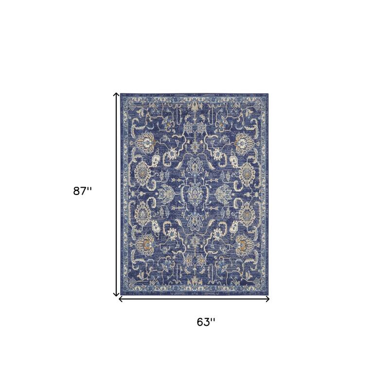 Luzi Power Loomed Floral Traditional Durable Area Rug By HomeRoots