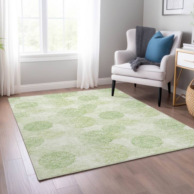 Machine Washable Indoor/ Outdoor Boho Sphere Chantille Rug