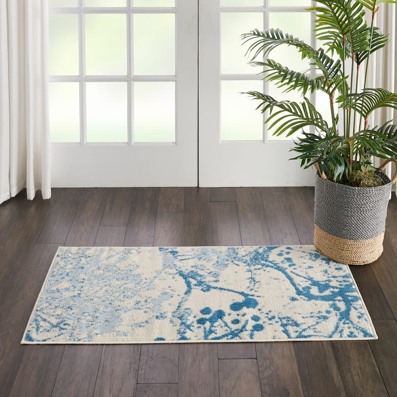 Nourison Jubilant Modern Botanical Abstract Grey Area Rug