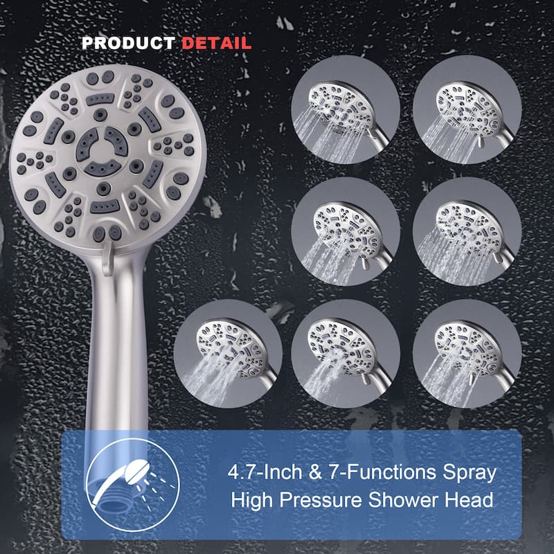 WOWOW Modern Style 4.7-Inch Multi-Function Shower Faucet Set