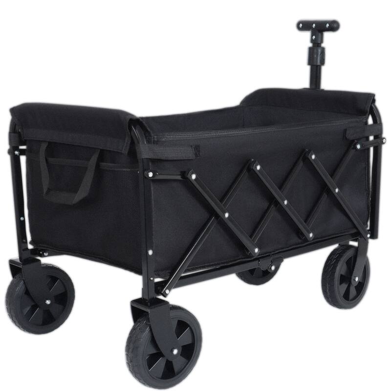 Expandable Dual-Layer Wagon - 100% Extra Space for Camping & Shopping