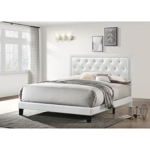 Buy Panel Bed, White, Faux Leather Online at Overstock | Our Best