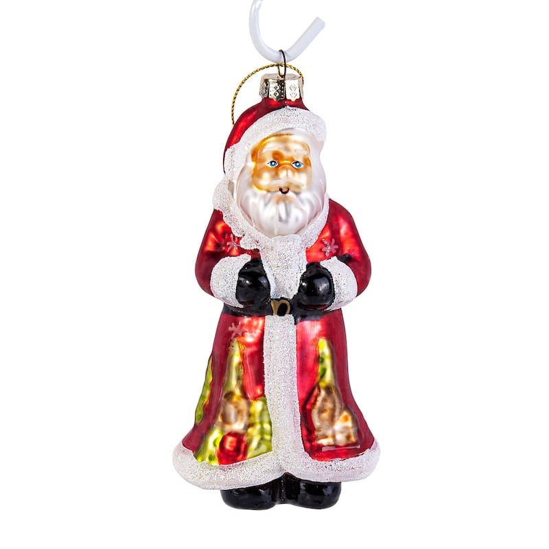 Santa Claus Glass Christmas Tree Ornament - 2.6 х 2.3 х 5.5" 