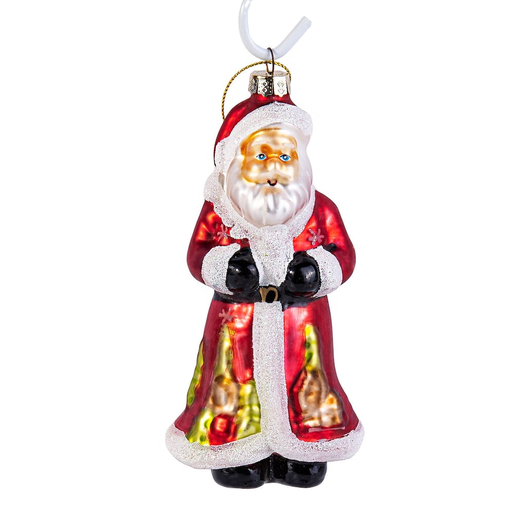 Santa Claus Glass Christmas Tree Ornament - 2.6 х 2.3 х 5.5" 