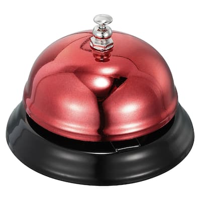 Desk Bell, 85mm(3.35") Dinner Bell for Restaurants, Service, Red