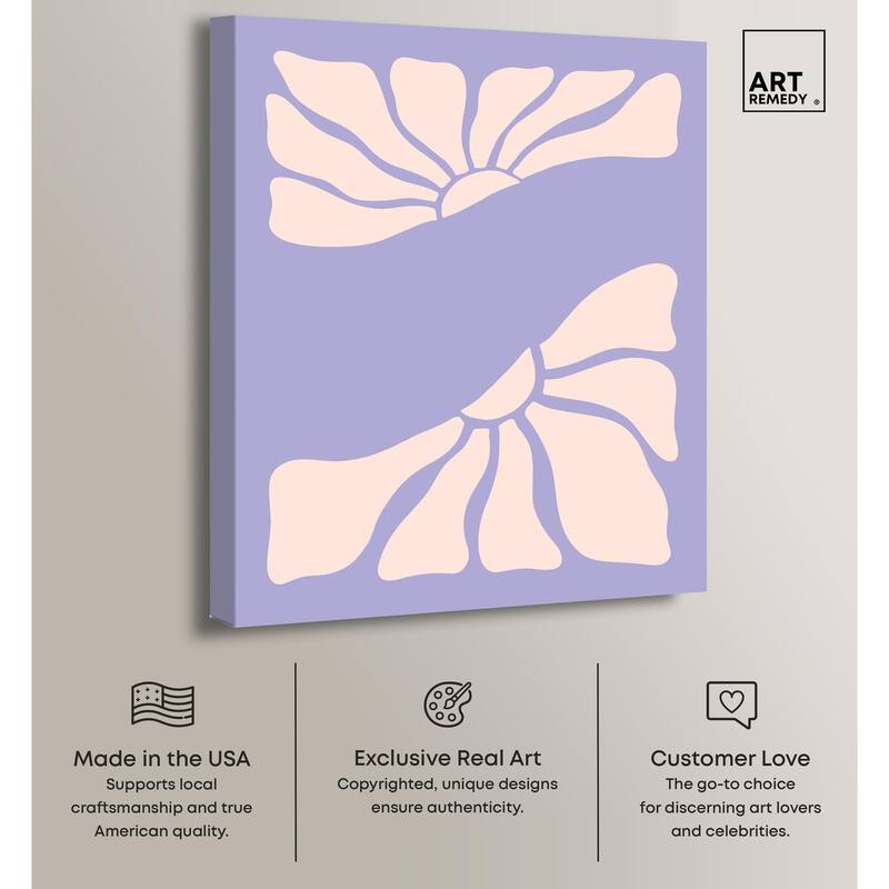 Split in two Flower Canvas by Art Remedy, Gallery Wrapped