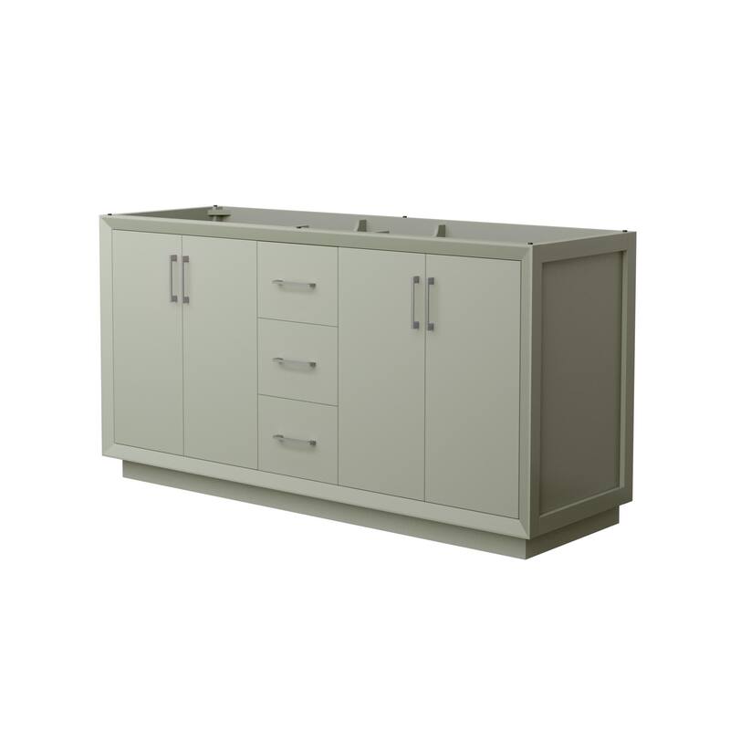 Wyndham Collection WCF414166D-CXSXX-MXX Strada 65" Double Free - Light Green / Brushed Nickel Hardware