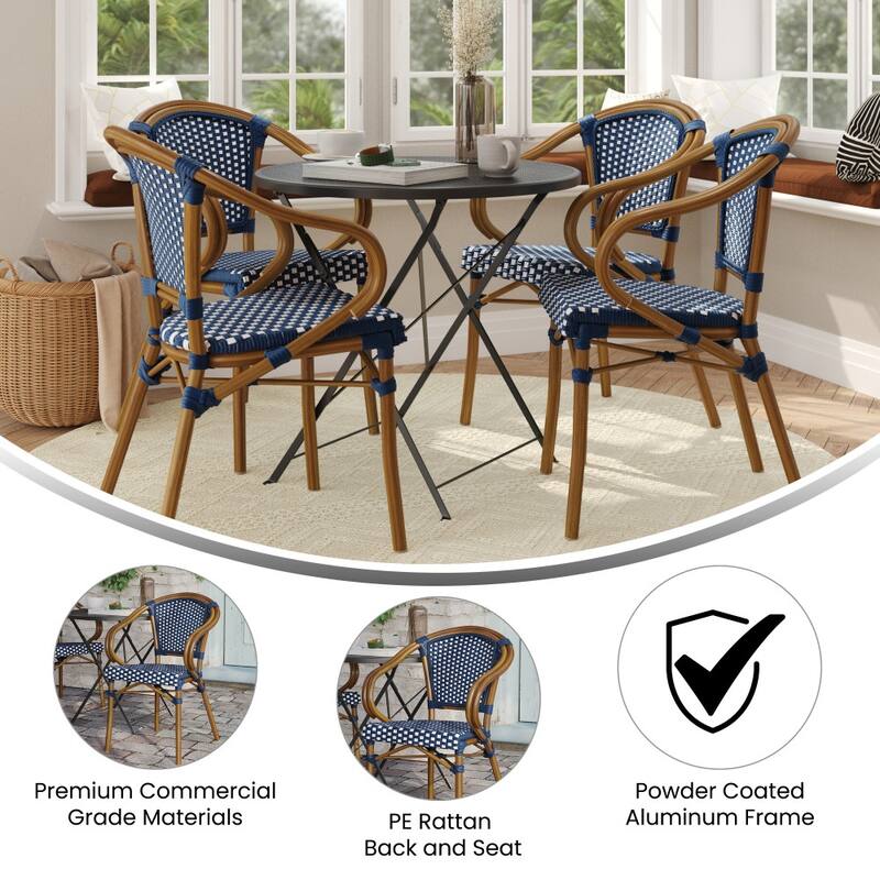 Stacking Bistro Chairs with Metal Frames