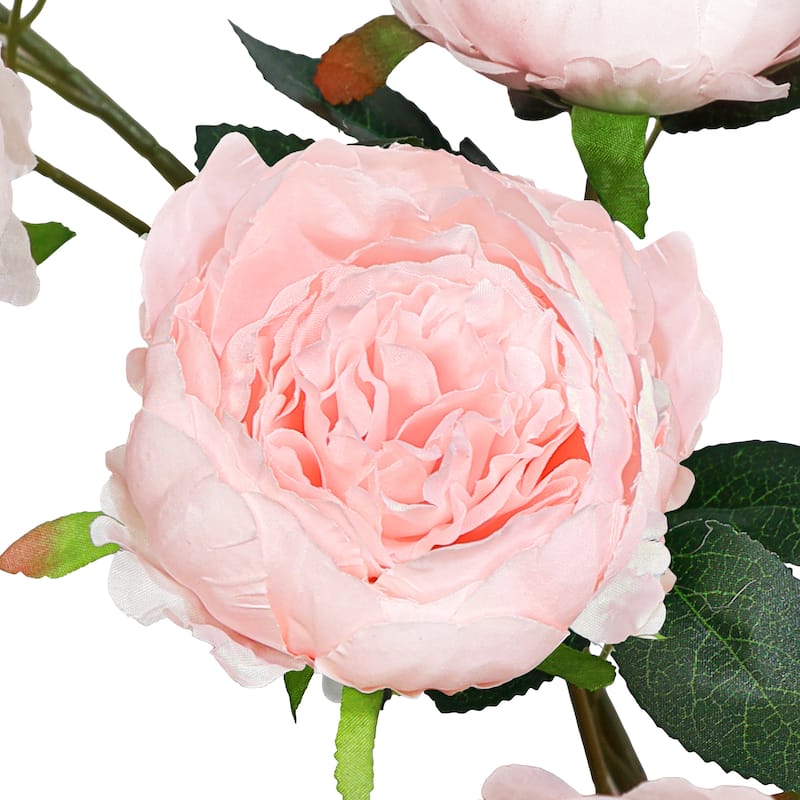 Blush Pink Artificial Peony Flower Stem Hanging Spray Bush 48in - 48" L x 15" W x 6" DP