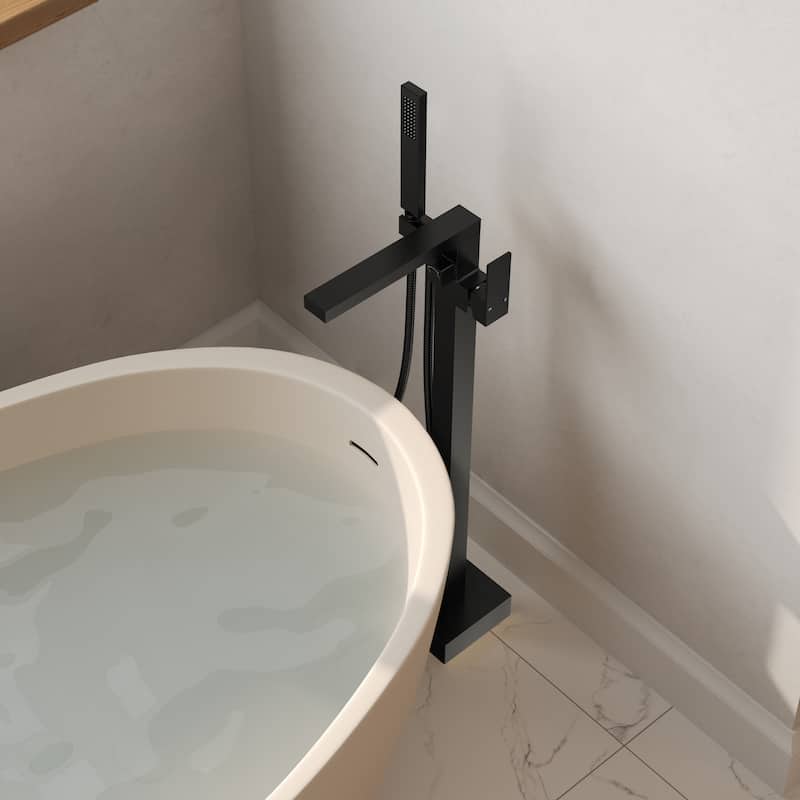GRANDJOY 1-Handle Stylish Freestanding Tub Faucet with Hand Shower