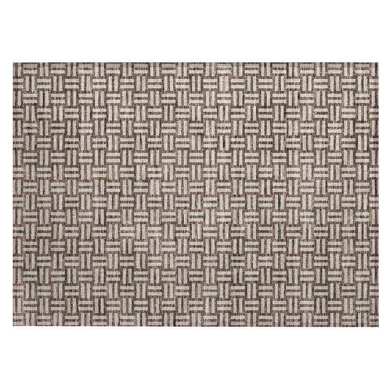 Machine Washable Indoor/ Outdoor Chantille Contempory Crosshatch Rug