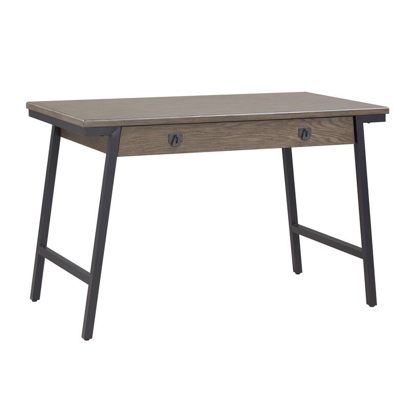 Vogue Computer Desk - Modern Office Desk 48"L - Small Space Workstation - Gray & Black Finish
