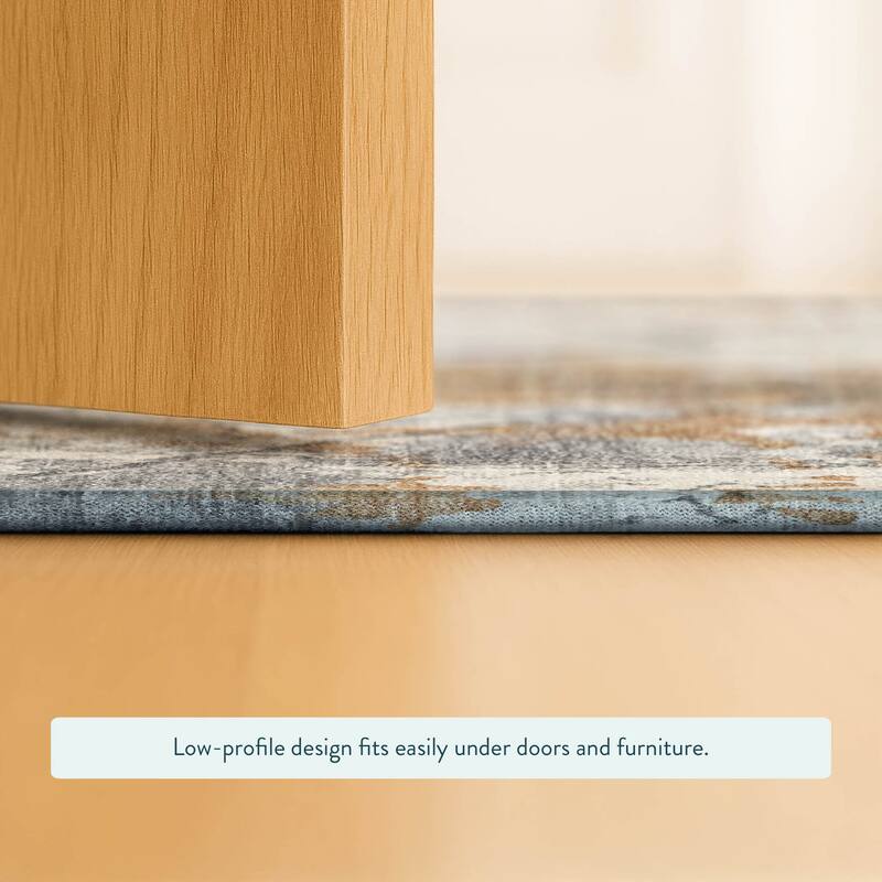 Machine Washable Indoor/ Outdoor Modern Crackle Chantille Rug