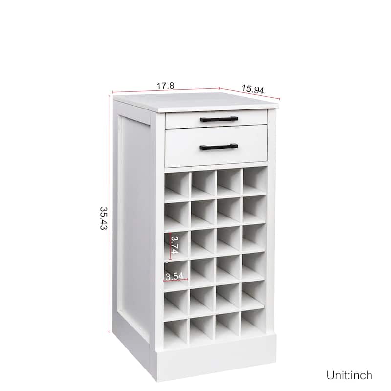 Modular 24 Wine Bar Cabinet Buffet Cabinet, 17.80"W x 15.95"D x 35.43"H