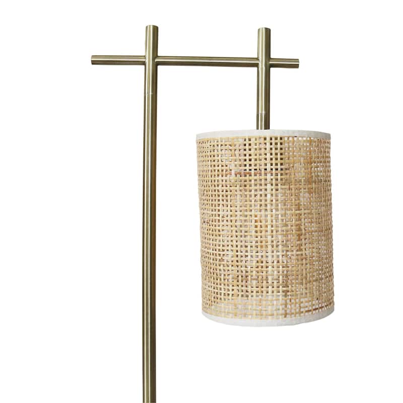 Bedroom Table Lamp Romantic Warm Study Room Desk Bedside Lamp, Bamboo Lampshade Table Lamp - Dark Brown - Bronze 110V