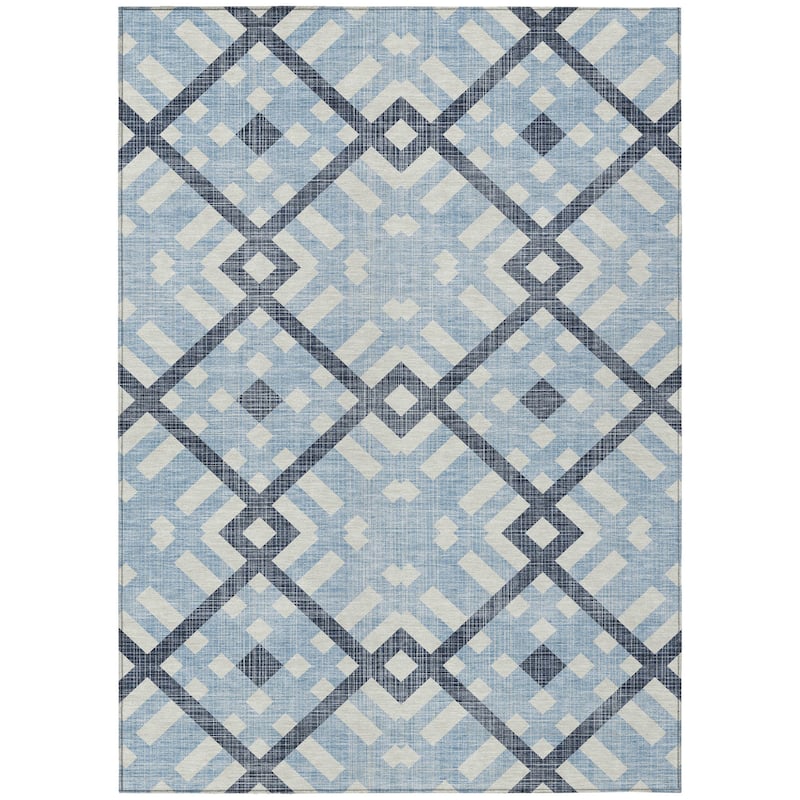 HomeRoots Geometric Transitional Rectangle Outdoor Rug