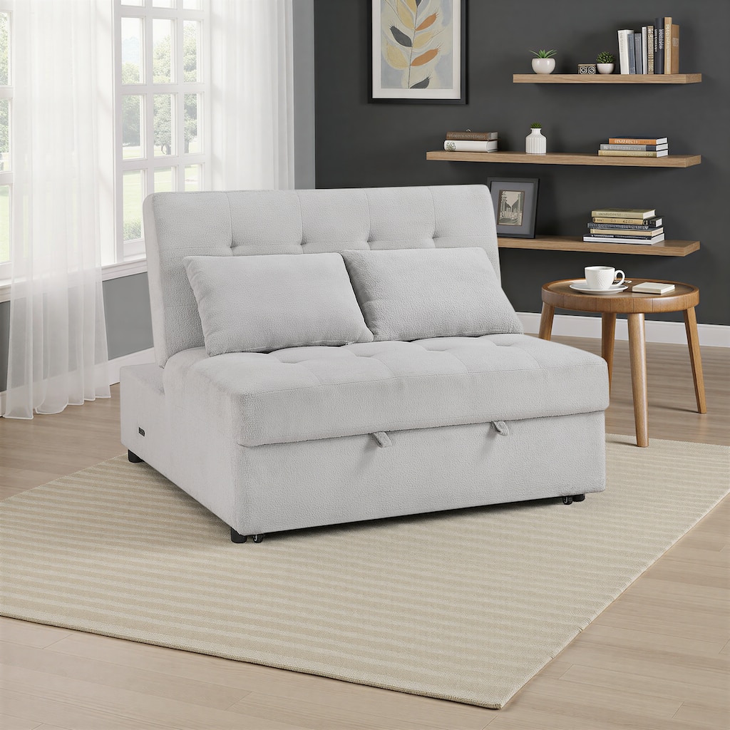 Bellmore 48.5" Convertible Armless 2-Seater with Pull-out Bed