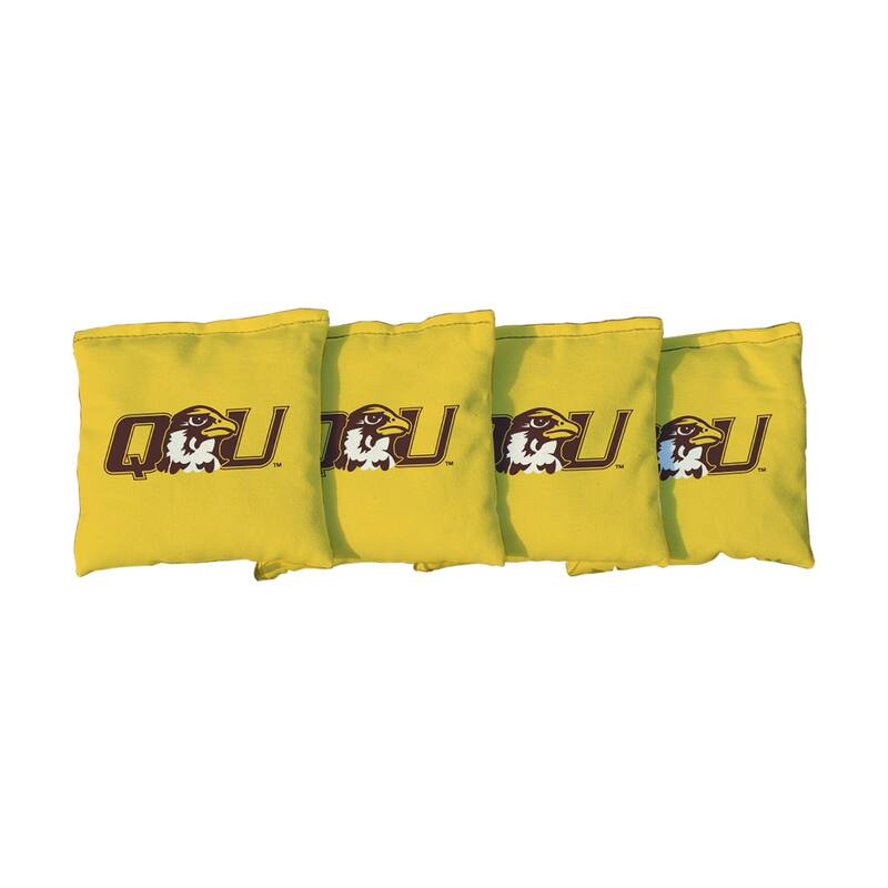 Replacement Quincy Hawks Yellow Cornhole Bags - Corn Filled
