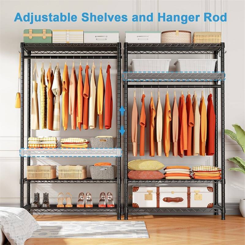 4 Tier Metal Clothes Garment Rack for Bedroom and Cloakroom