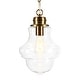 preview thumbnail 3 of 7, Annie Brass and Clear Glass Pendant - Brass/Clear