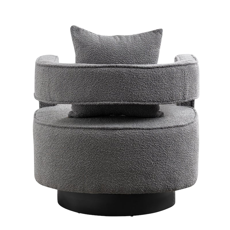 Accent Open Back Chair Modern Comfy Sofa Chair With Base, Club Chair Leisure Arm Chair For Lounge