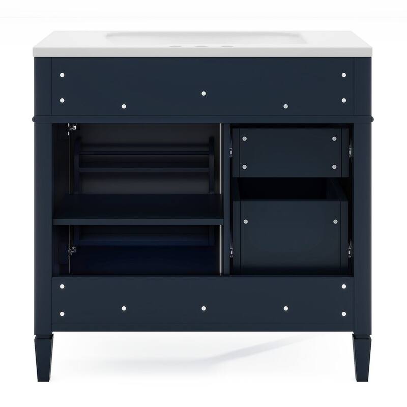36" Modern Bathroom Vanity with Sink and Medicine Cabinet,2 Soft Closing Doors and 4 Drawers