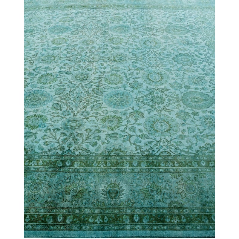 Fine Vibrance, One-of-a-Kind Hand-Knotted Area Rug - Green, 8' 2" x 10' 5" - 8' 2" x 10' 5"