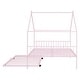 preview thumbnail 10 of 15, Metal Full Size House Bed with Twin Size Trundle,Kids Bed Design