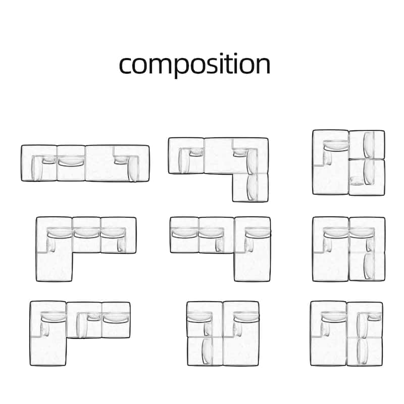 Corner Combination Sectional Sofa with Multiple Combinations Available