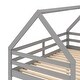 preview thumbnail 10 of 26, Twin Over Twin Low Bunk Bed,House-Shaped House Bed With Ladder for Home