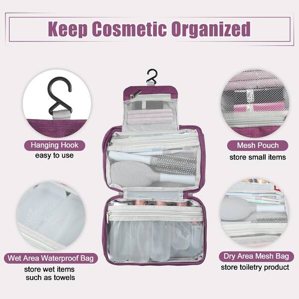Travel Toiletry Bag Hanging Makeup Bag Foldable Cosmetic Bag Organizer - 9.84"x6.50"x3.15" - Bed Bath & Beyond - 42474191 Travel Toiletry Bag Hanging Makeup Bag Foldable Cosmetic Bag Organizer - 9.84"x6.50"x3.15" - Bed Bath & Beyond - 42474191