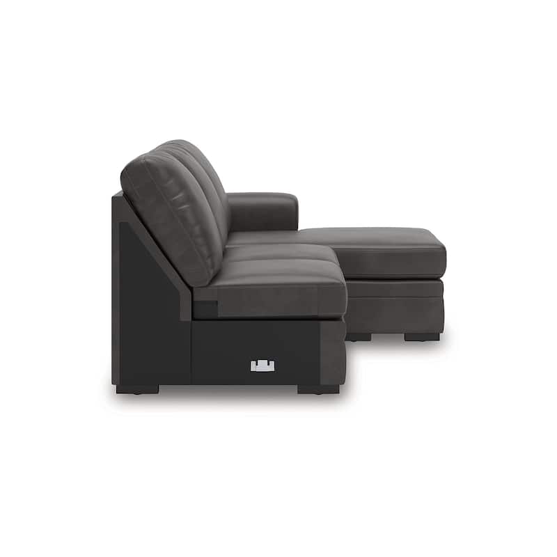 Signature Design by Ashley Dara Park Gray 2-Piece Sectional with Chaise - 124" W x 87" D x 40" H