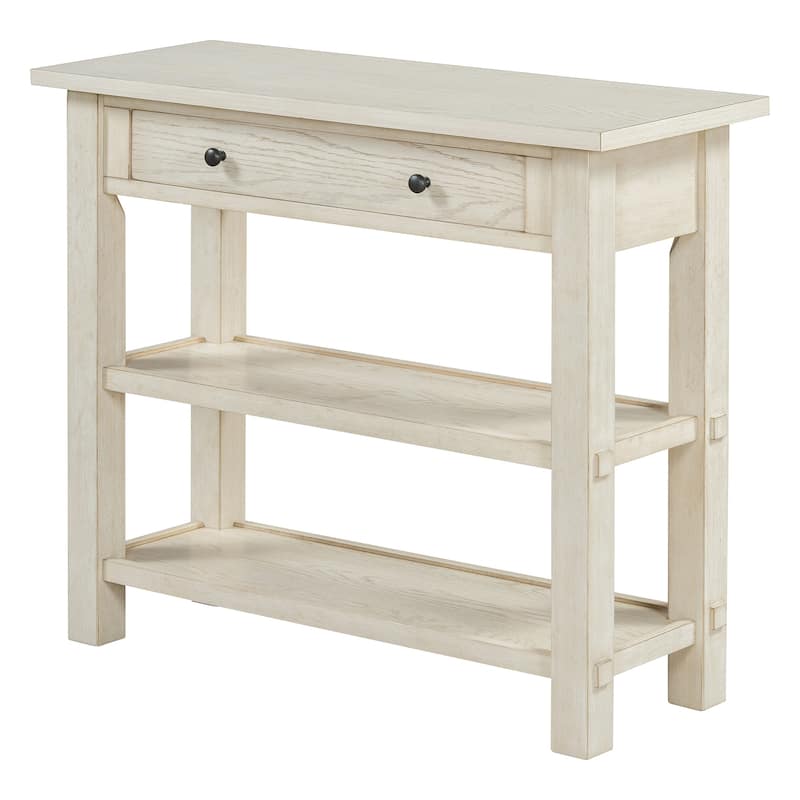 Retro Console Table with Drawer and Two Sturdy Shelves