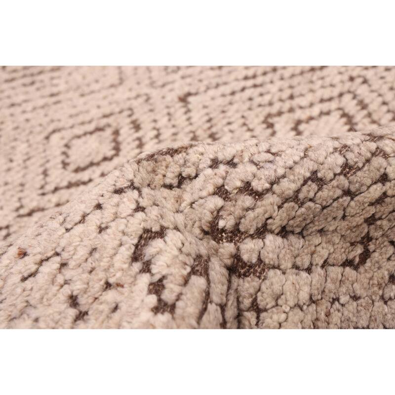 ECARPETGALLERY Hand-knotted Tangier Taupe Wool Rug - 5'4 x 7'6