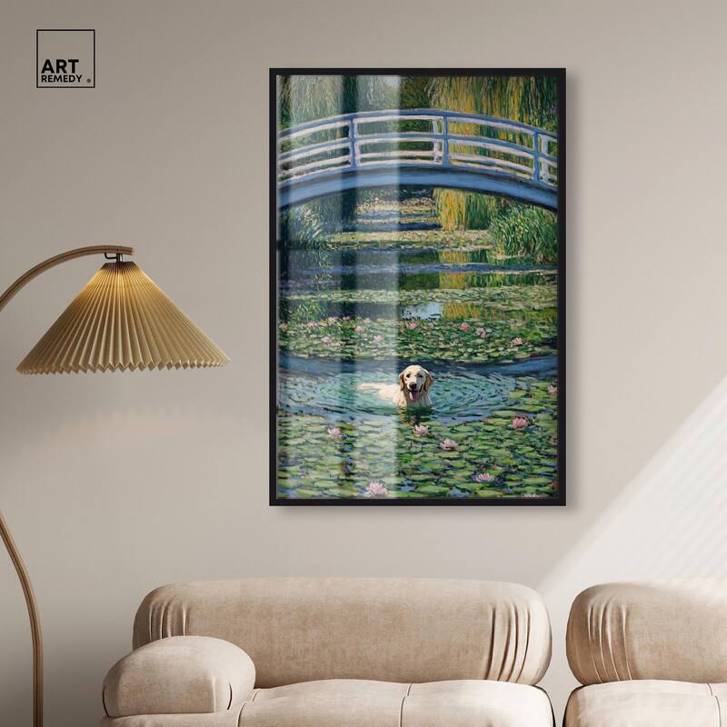The Pond Under the Bridge Shadowbox by Art Remedy