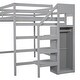 preview thumbnail 33 of 32, Full Size Loft Bed with Built-in Storage Wardrobe and Staircase,White/Gray
