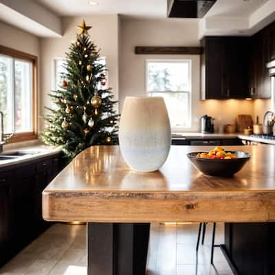 Large Oblong Beachy Ombre Ceramic Vase