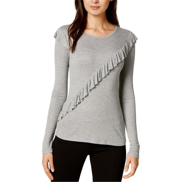 Maison Jules Womens Ruffle Basic T-Shirt. Opens flyout.