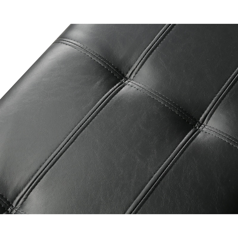 Adeco 48" Faux Leather Storage Ottoman Bench with Double-Stitch - 48.4"x14.96"x15.35"