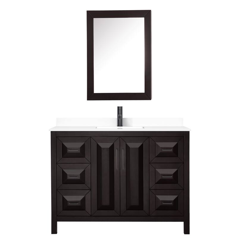 Daria 48 Inch Single Vanity, Cultured Marble Top, Medicine Cabinet