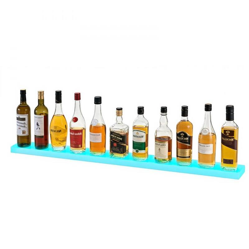 Acrylic LED Wine Bottle Shelf Wall-Mount with Remote