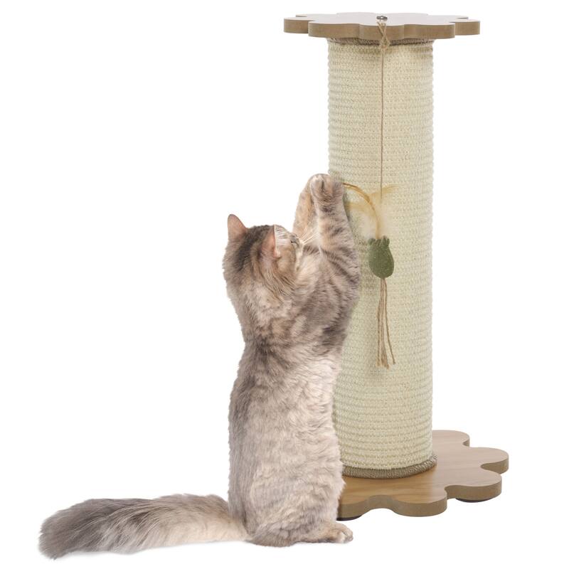 SAFAVIEH Home Natural/Ivory 12"W x 12''L x 21"H Sisal Cat Scratch Toy - 12"W x 12''L x 21"H