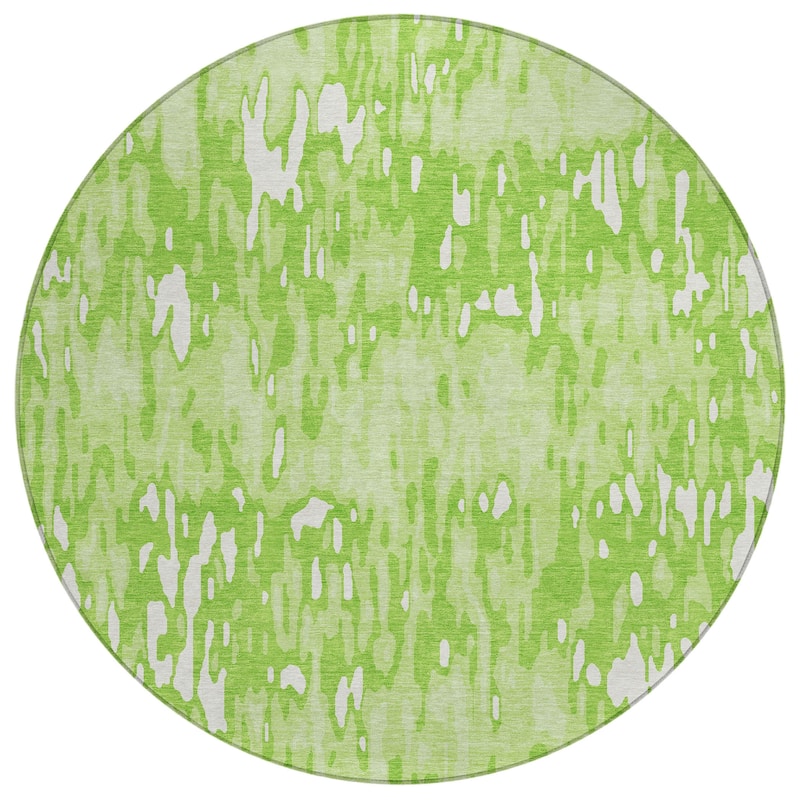 Machine Washable Indoor/ Outdoor Modern Watercolor Chantille Rug
