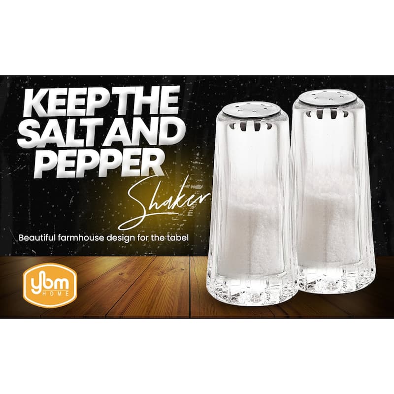 YBM Home Salt and Pepper Shakers Acrylic with Stainless Steel Lid, 1231