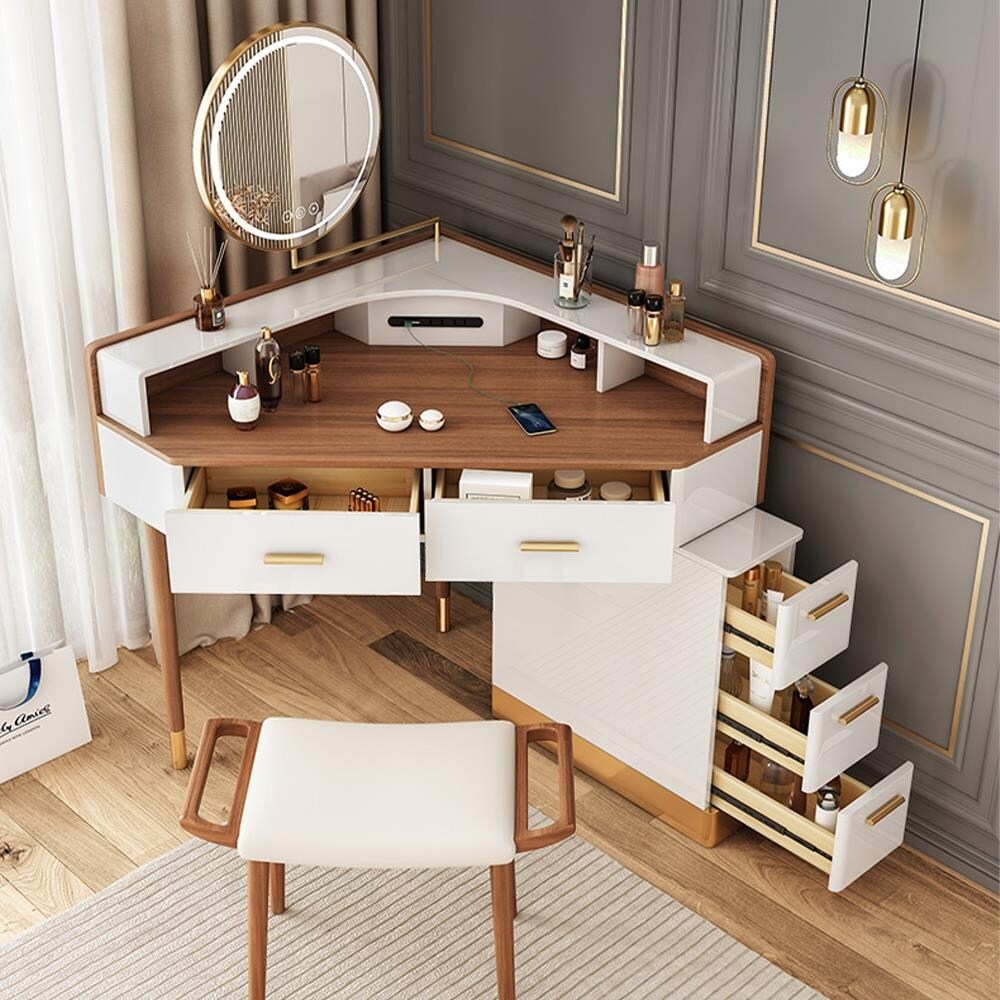 Makeup vanity with plugs clearance