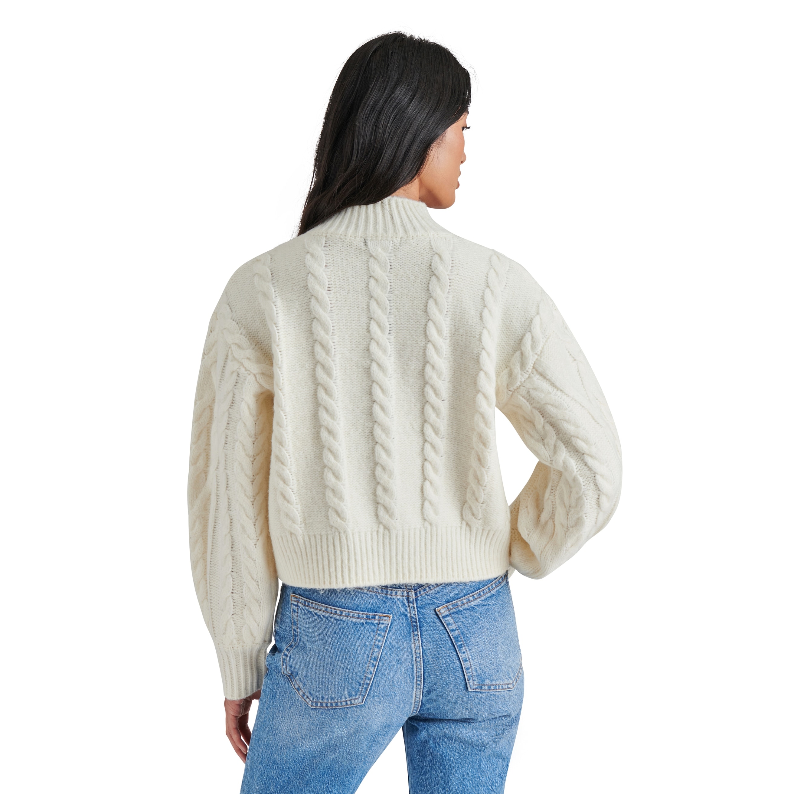 Steve Madden Marcie Cropped Cable Knit Sweater Overstock 43113193