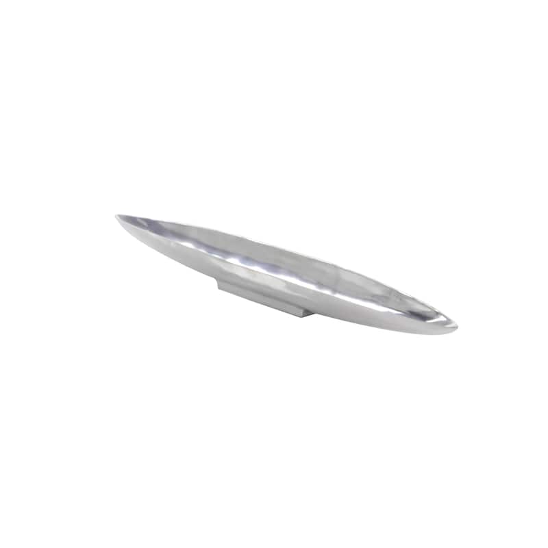 Silver Aluminum Metal Long Slim Living Room Decor Tray with Elevated Base