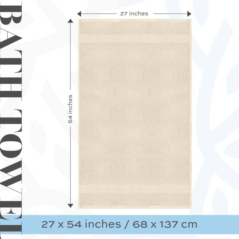 White Classic Luxury Cotton Bath Towel 27x54 - Set of 4