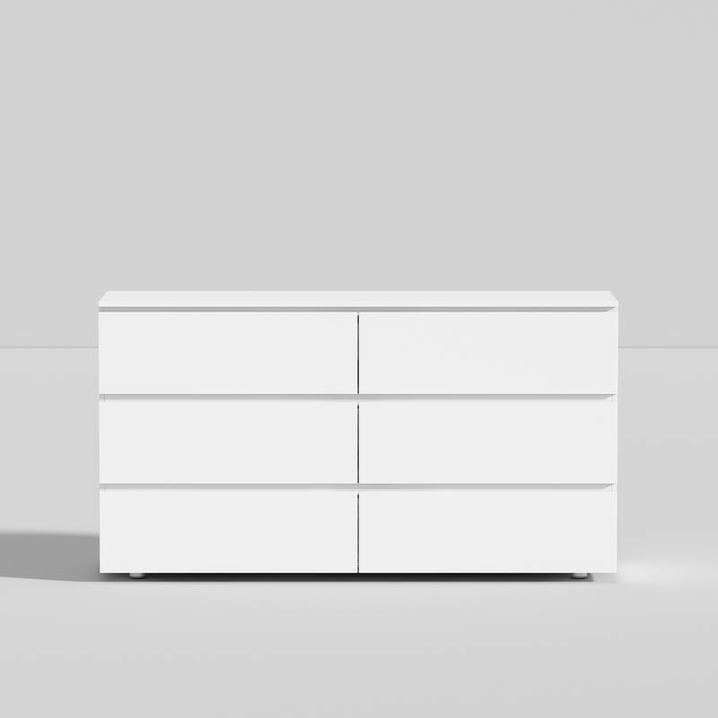 FUFU&GAGA 59" Modern Space Saving 6 Drawer Double Dresser Buffet Sideboard Chest